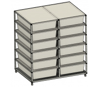 Rack  Aluhobby K1 - dvanáct boxů