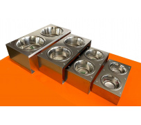 Stojan na dvě misky, nerezový