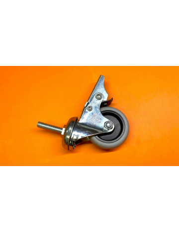 Kolečko průmyslové s brzdou a závitem, průměr 50 mm