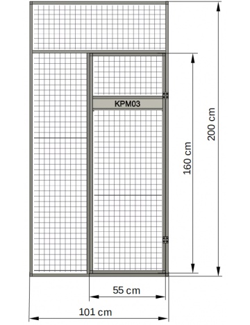 Přední stěna - krmný pult ve dvířkách voliéry 01
